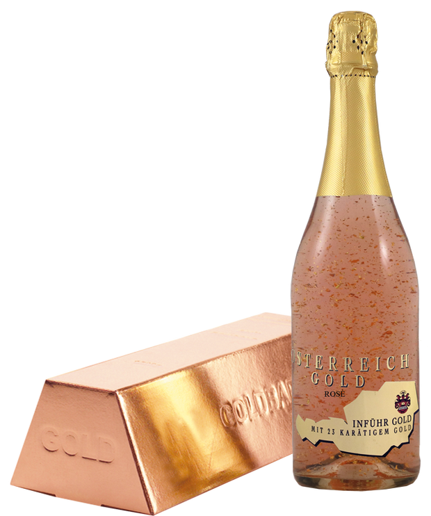 Österreich Gold Rosé mit Goldbarrenverpackung